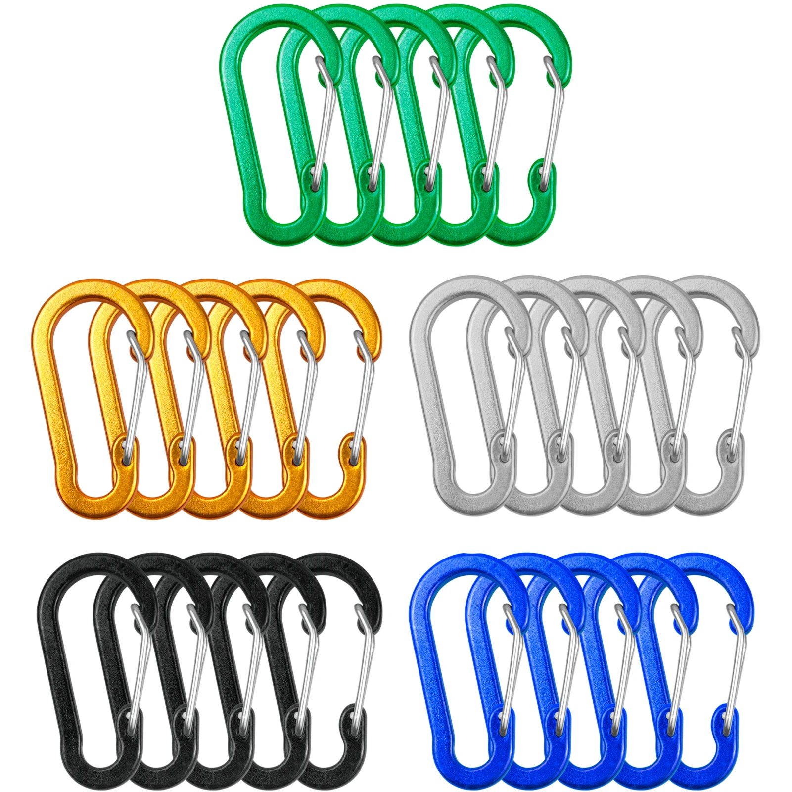 Keychain Multi Tool - 5/10/12pcs Carabiner Clips Mini Aluminum Alloy