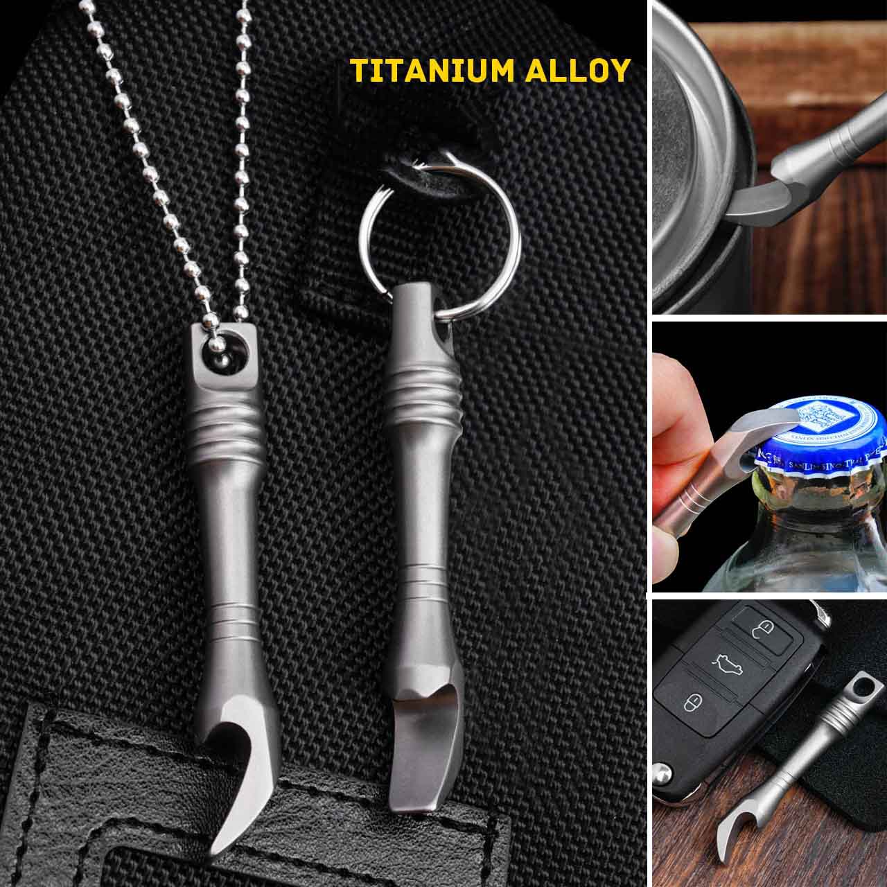 Keychain Multi Tool - TC4 Titanium Alloy Crowbar Mini Keychain