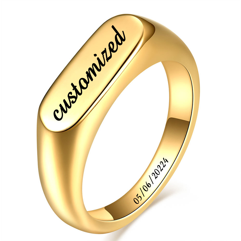Signet Ring Men - Customizable Stainless Steel Signet Rings for