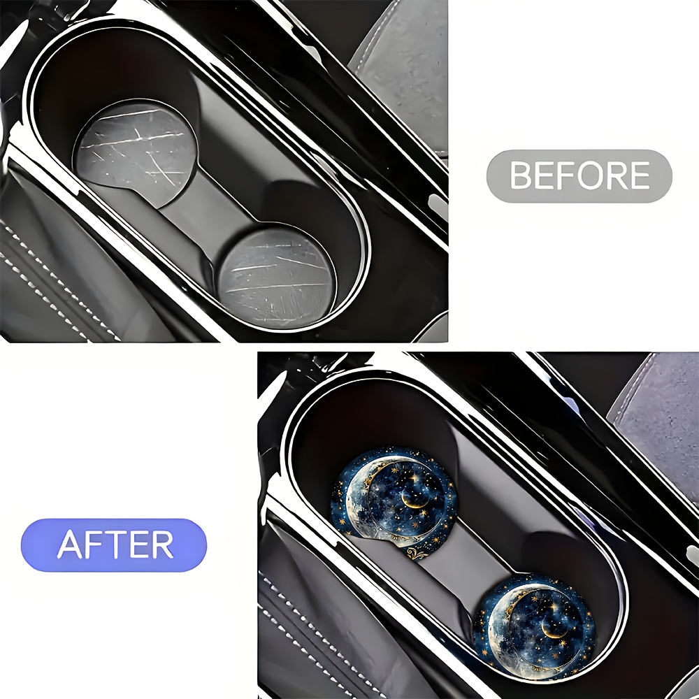 2pcs Starry Night Moon Car Cup - Men'S Accessories Holder recension och pris