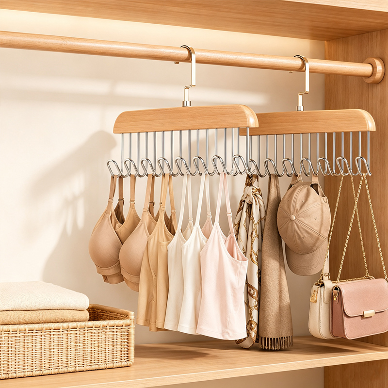 Wooden Tie Hangers Belt Rack W - Men'S Accessories Organizer For Wardrobe recension och pris