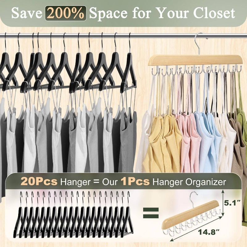 Wooden Tie Hangers Belt Rack W - Men'S Accessories Organizer For Wardrobe recension och pris