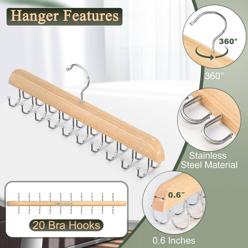 Wooden Tie Hangers Belt Rack W - Men'S Accessories Organizer For Wardrobe recension och pris