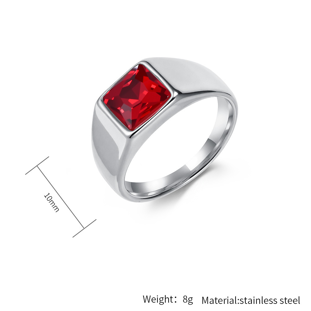 Stainless Steel Shinny Zircon  - Signet Ring Men recension och pris
