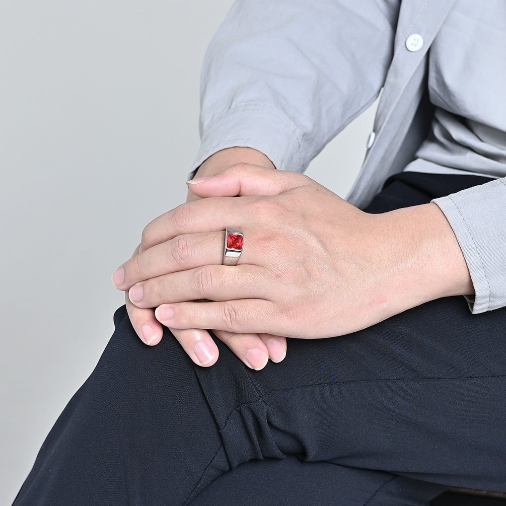 Stainless Steel Shinny Zircon  - Signet Ring Men recension och pris