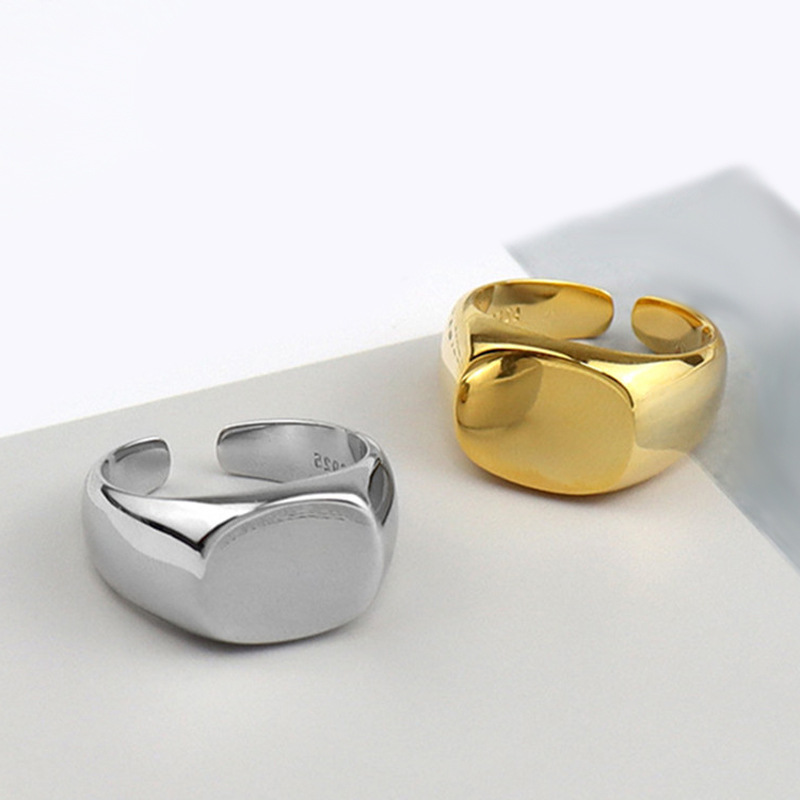925 Sterling Silver Men Ring S - Signet Ring Men recension och pris