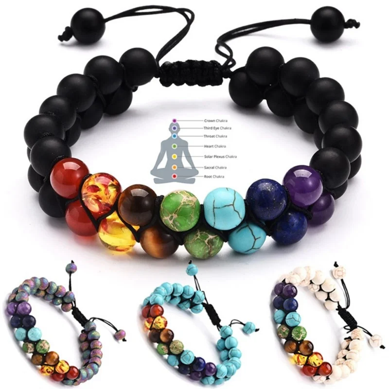 Double Layer 7 Chakra Bracelet - Men Accessories India recension och pris