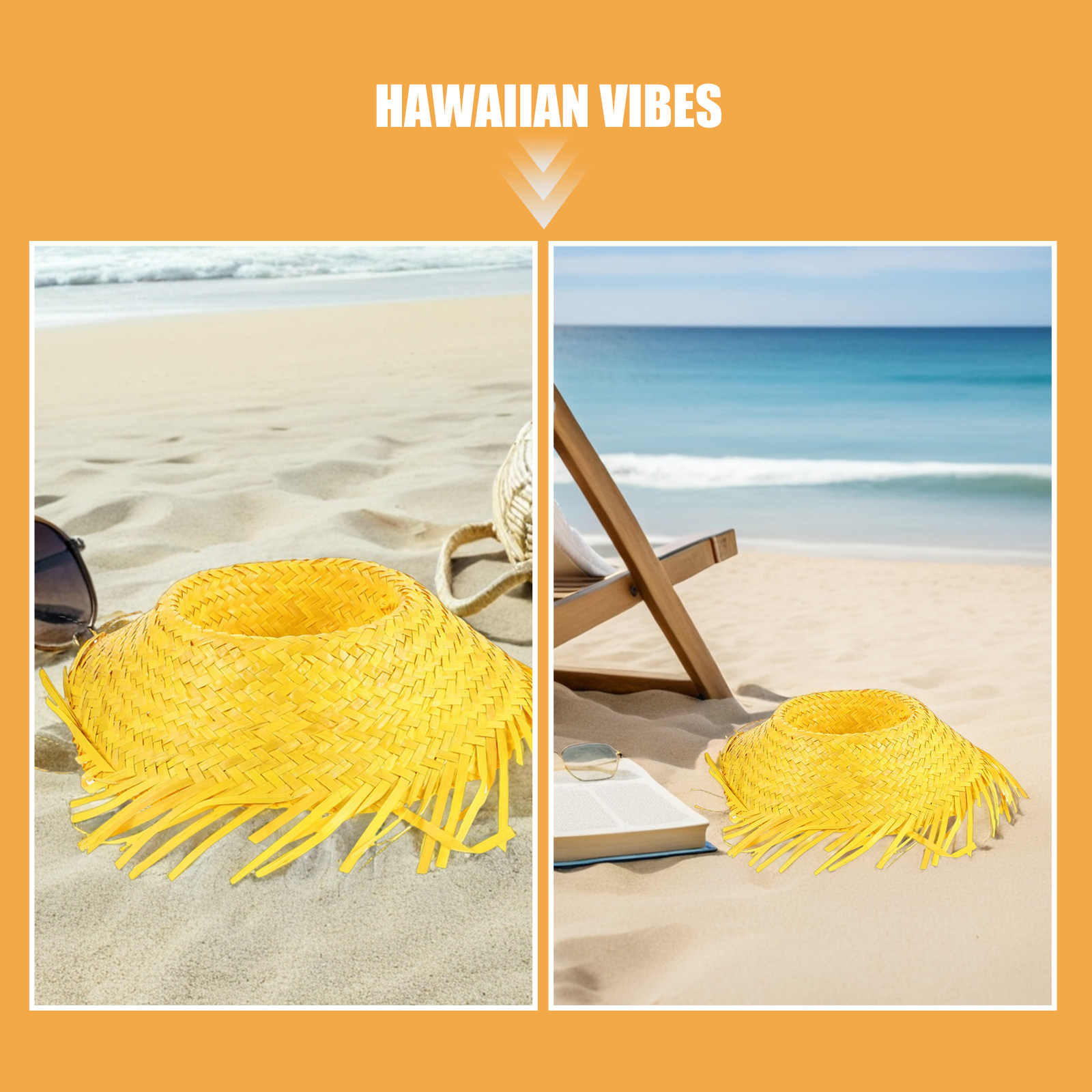 3Pcs Hawaiian Straw Hat Tropic - Men'S Vacation Accessories recension och pris
