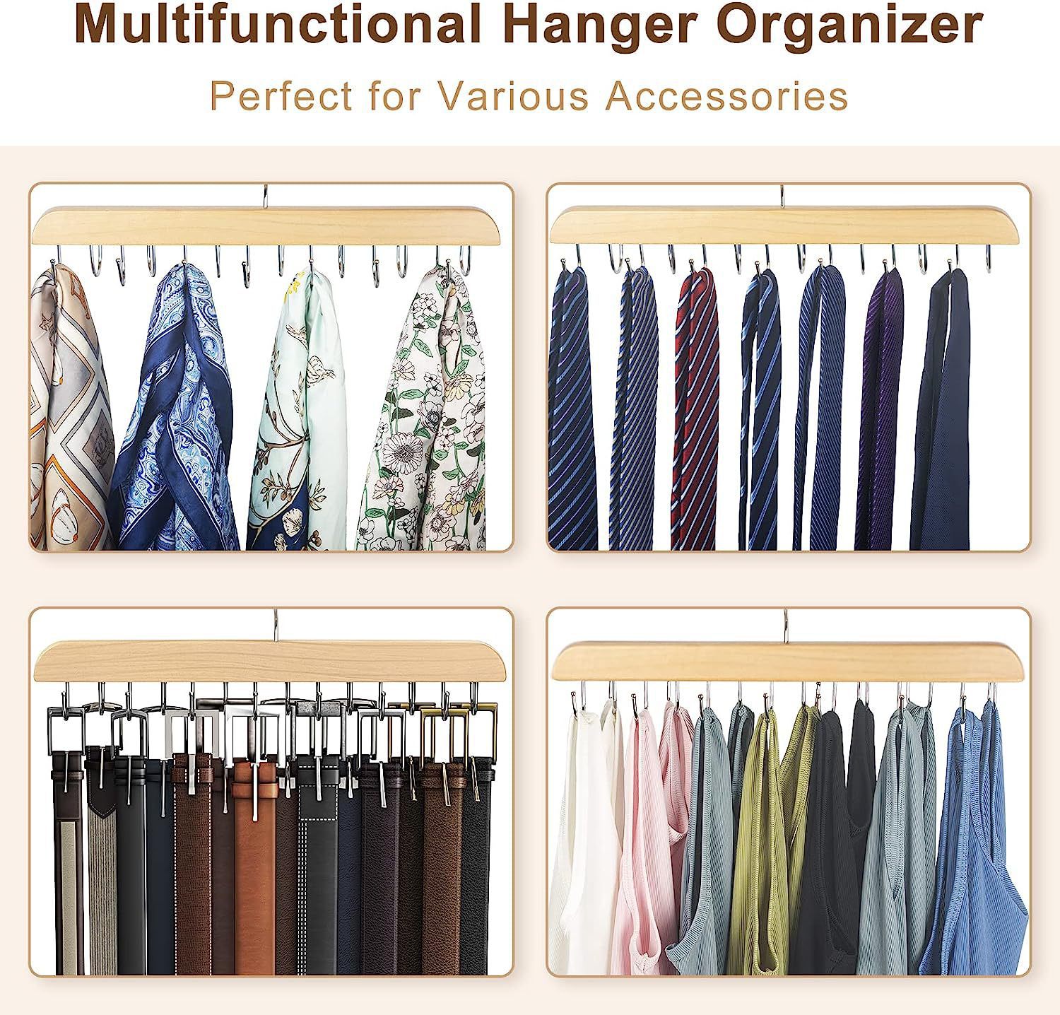 Wooden Belt Rack Women Storage - Men'S Accessories Organizer For Wardrobe recension och pris