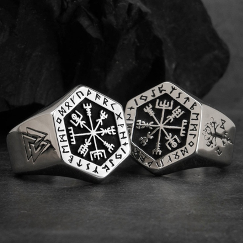Vintage Viking Rune Signet Sca - Signet Ring Men recension och pris