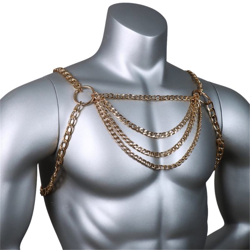Men's Sexy Metal Body Chest Ch - Mens Accessories Style recension och pris