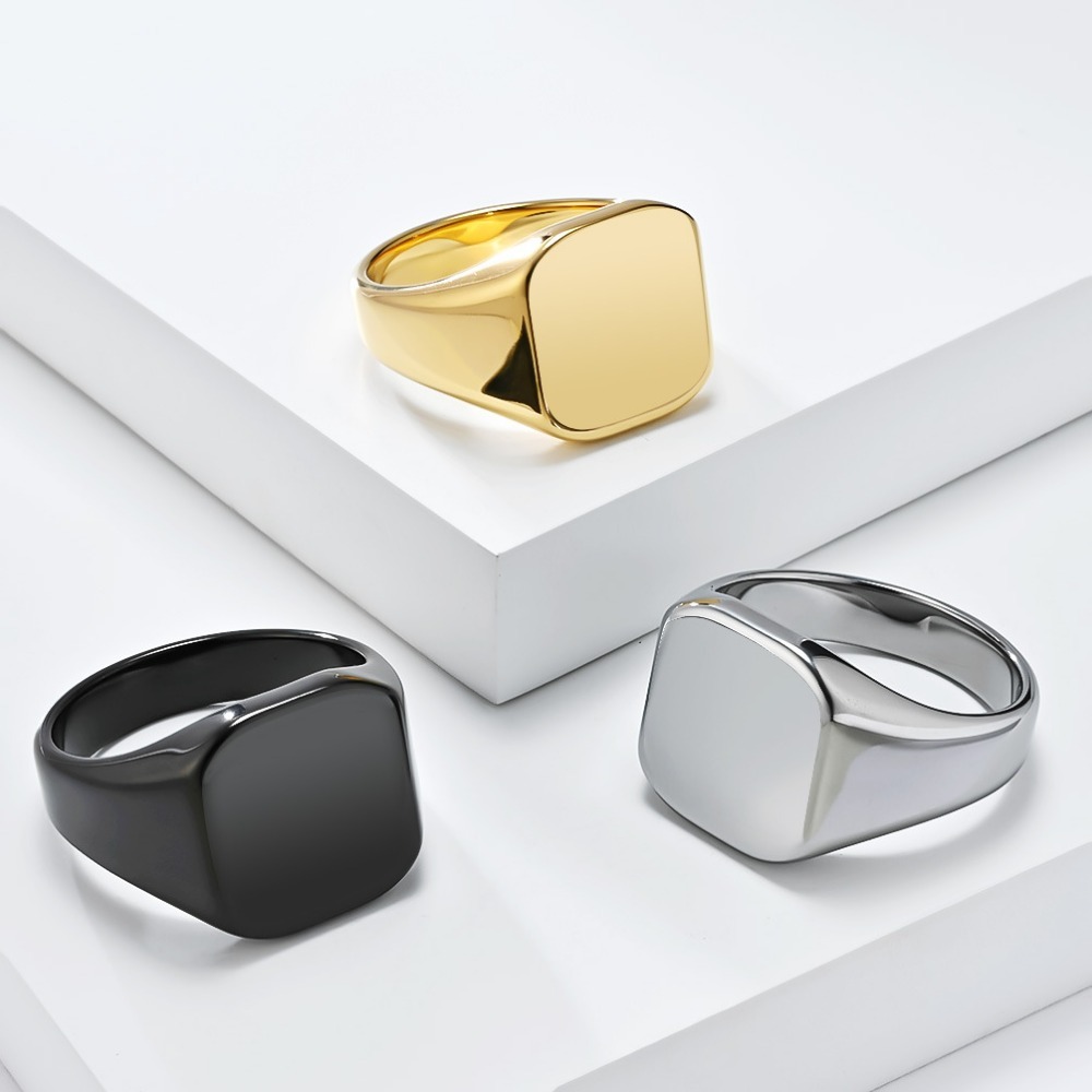 Somen Signet Square Tungsten C - Signet Ring Men recension och pris
