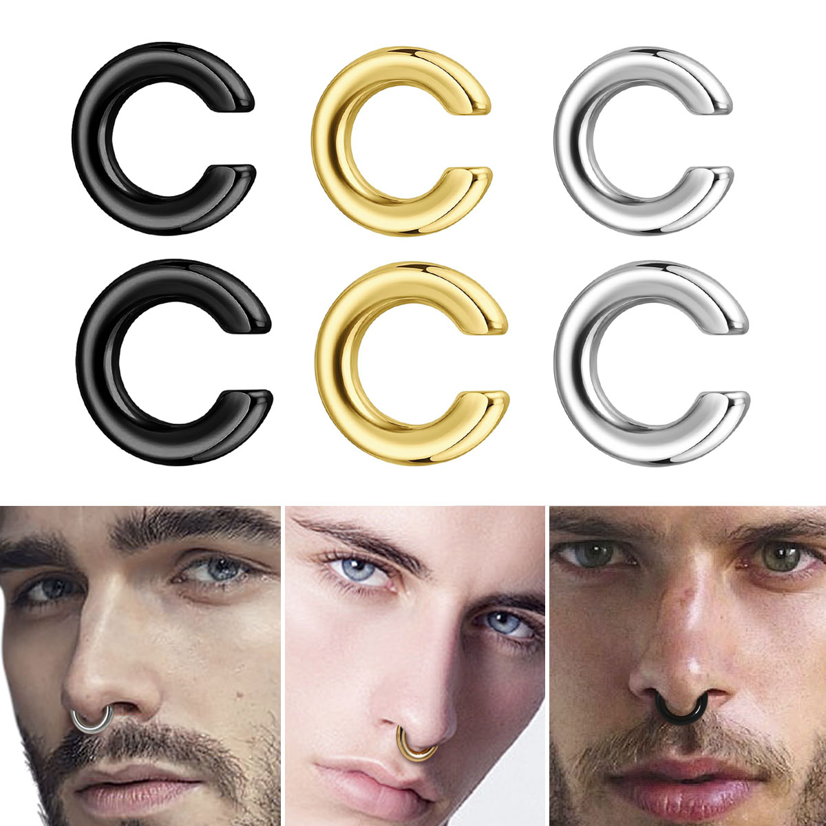 1pc Exaggerated c-Shaped Non-P - Men Accessories Ring recension och pris