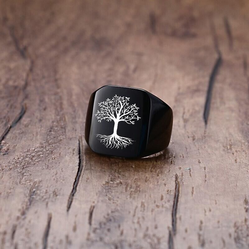 Vnox Rock Punk Tree Of Life Si - Signet Ring Men recension och pris