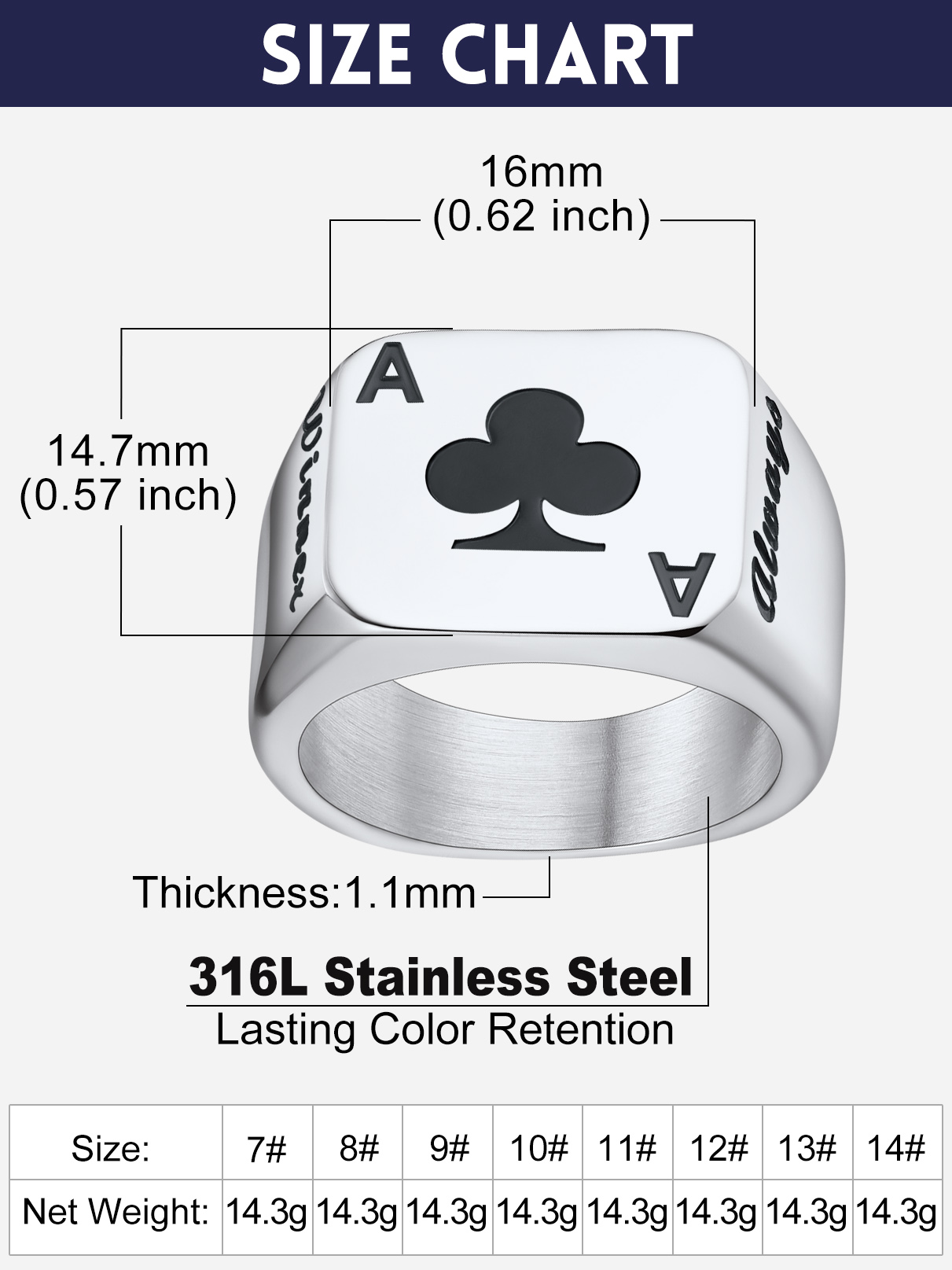 U7 Customized Square Rectangle - Signet Ring Men recension och pris