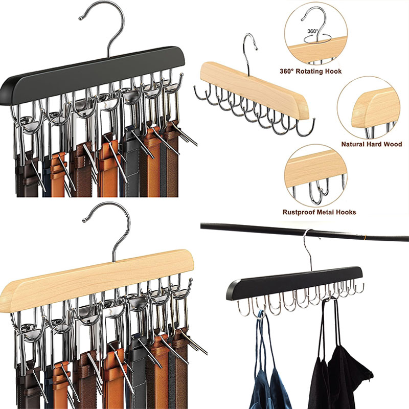 Wooden Belt Rack Women Storage - Men'S Accessories Organizer For Wardrobe recension och pris