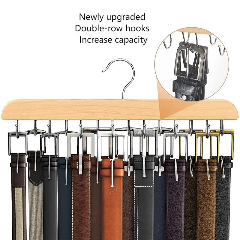 Wooden Belt Rack Women Storage - Men'S Accessories Organizer For Wardrobe recension och pris
