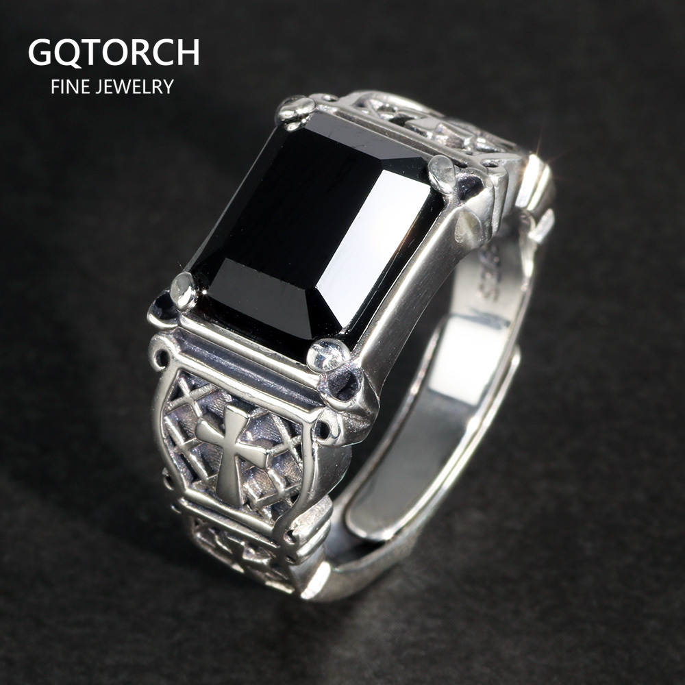 Vintage Punk Silver 925 Jewelr - Signet Ring Men recension och pris